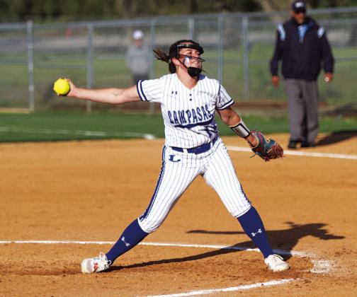 HUNTER KING | DISPATCH RECORD Brooklyn Farmer was dominant in the circle, and picked up a shutout win over Burnet on Wednesday.