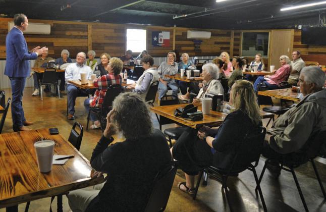 Friday’s meet-and-greet event with Congressman August Pfluger drew a sizable group. ERICK MITCHELL | DISPATCH RECORD