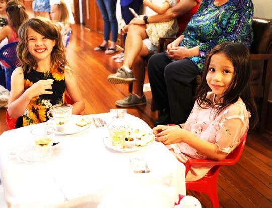 Six-year-old Nobel-Leigh Tolbert, at left, and Analicia Coronel, age 7, were all smiles, charm and grace at this year’s Teddy Bear Tea Party. JOYCESARAH MCCABE | DISPATCH RECORD
