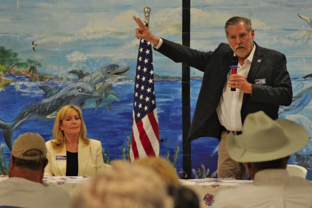 Republican candidates Kerri Kingsbery and David Spiller discussed their priorities for the Texas Legislature and how they would represent Lampasas County constituents. ERICK MITCHELL | DISPATCH RECORD