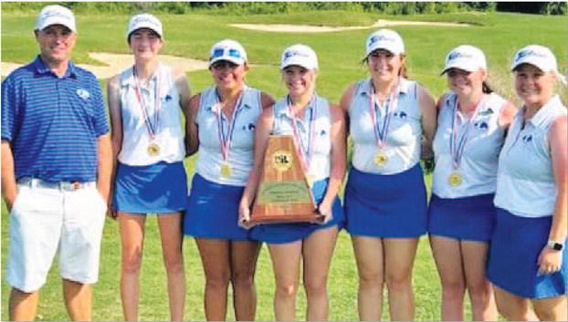 These girls will tee it up on Monday and Tuesday at Legends Golf Club in Kingsland for the state golf tournament. FILE PHOTO