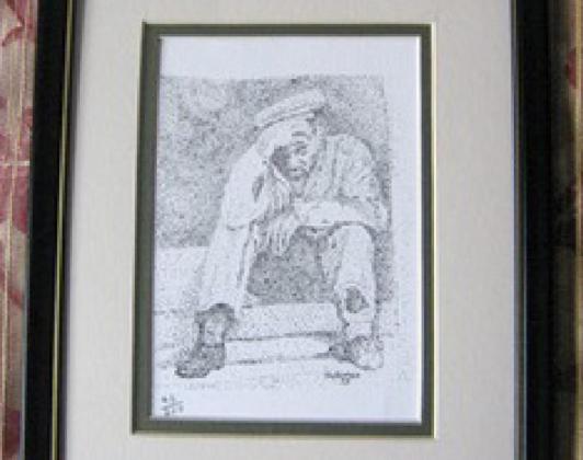 This is the print of one of Pablo’s 1973 pen-and-ink drawings Beverly first was attracted to and bought. Called “Willie,” it was inspired by a photo for a civil rights group. COURTESY PHOTO