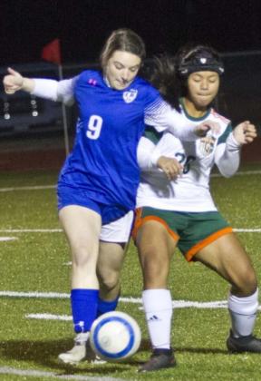 Bella Lindsey, left, was named co-Newcomer of the Year in alldistrict soccer. FILE PHOTO