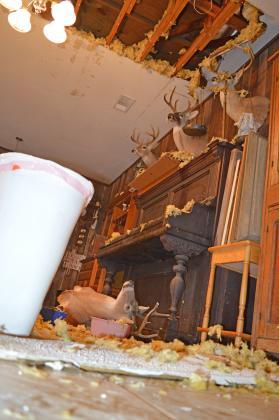 A historic home owned by C.M. Crawford saw flood damage after a water leak during sub-freezing temperatures. 