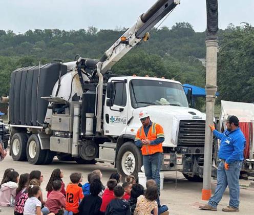 Josh Yoho brought his City of Lampasas truck to Career Day to show students some of what he works with in his position. Courtesy photo