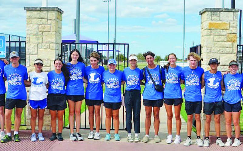 The tennis team earned the bi-district championship after its 10-9 win over Krum this week. COURTESY PHOTO | KENNETH PEISER