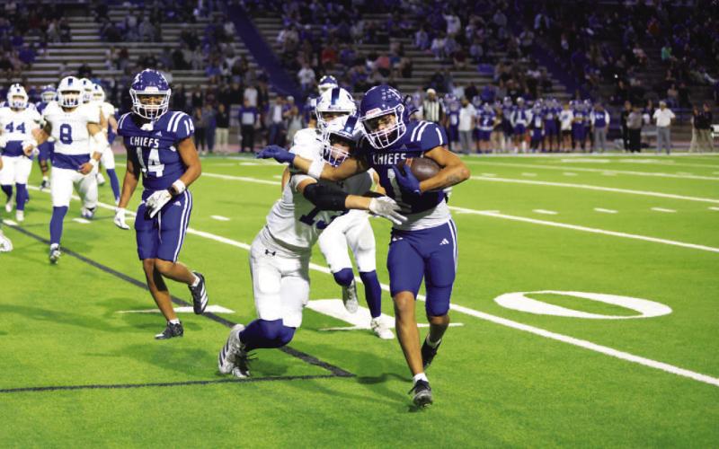 Trent Rogers makes the tackle on the Lake View ball carrier. COURTESY PHOTO | MICHAEL KUEHNE