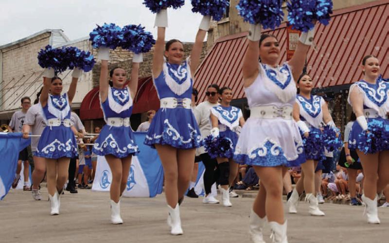 The Spring Ho Grand Parade will come through the downtown Lampasas area mid-morning on July 11. Parade dignitaries will include Craig and Donna Benton, this year’s honorary marshals. Floats, cavalry units, marching bands and of course the Flames drill team will take part. FILE PHOTO
