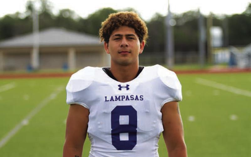 Name: Elias Ayala Class: Senior Sport: Football, Powerlifting and Wrestling Favorite Teacher or Coach: Coach Evans Favorite Place in Lampasas: The gym One Person You Look Up To: My brother and God Main Goal This Season: Be a team player