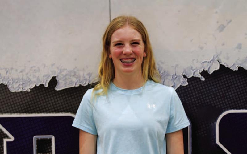 Name: Ellie Felkner Class: Sophomore Sport: Volleyball and Basketball Favorite Teacher or Coach: Coach Tippie Favorite Place in Lampasas: Storm’s One Person You Look Up To: My mom Main Goal This Season: To jump set