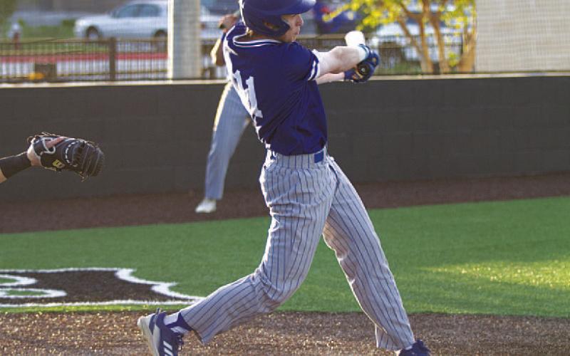 Jonas Andersen sent his second home run of the season over the left-field wall. HUNTER KING | DISPATCH RECORD