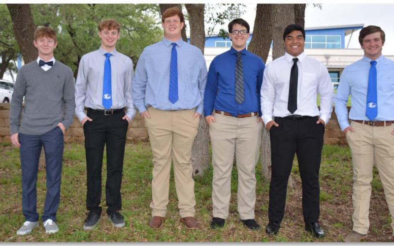 Lampasas High School students who were chosen to participate in the 2021 American Legion Boys State program are, from left, Carson Bekker, Quinn Pace, Caden Thrift, Mike Neary, Sosa Sokimi and Jaxon Tomme. MONIQUE BRAND | DISPATCH RECORD