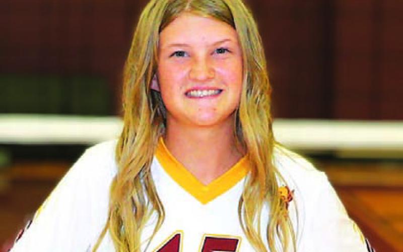 Name: Teagan Brooks Class: Sophomore Sport: Volleyball, Basketball, Track and Tennis Favorite Movie: Furious 7 Favorite Midnight Snack: Salt and Vinegar Chips Favorite Social Media: None Main Goal This Season: Win Two Games