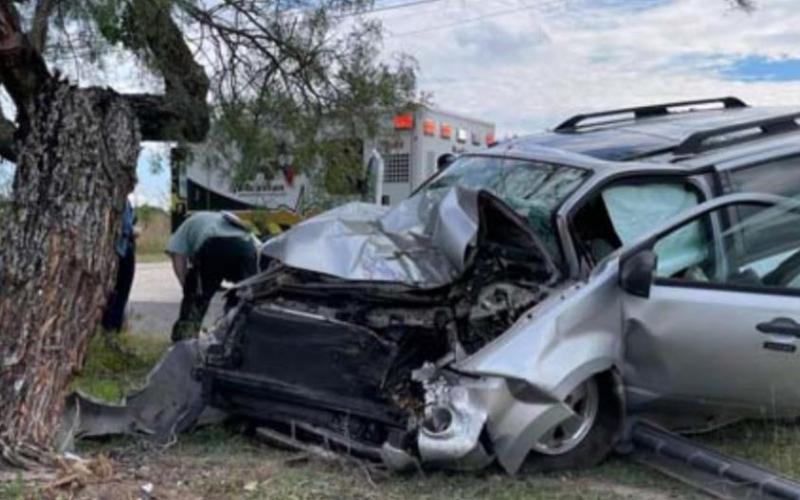 A 2011 Ford Escape crashed into a tree on Crider Lane on Monday afternoon. COURTESY PHOTO