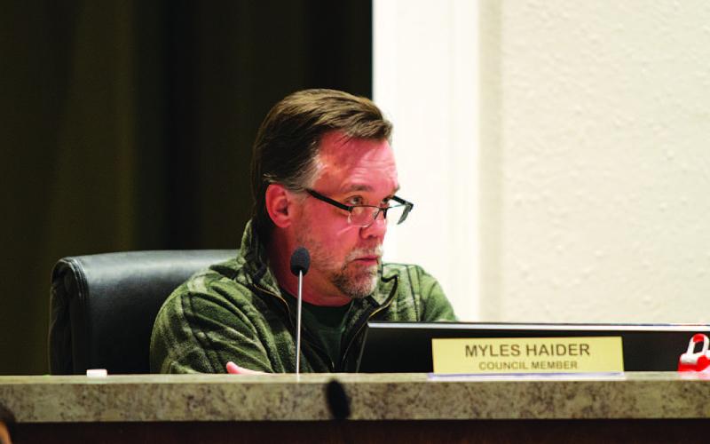 Councilman Myles Haider had safety concerns about the Northington Creek Estates, and whether police and emergency agencies could adequately serve the neighborhood. HUNTER KING | DISPATCH RECORD