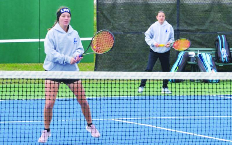 Caroline White, front, and Madelynn White went undefeated at the quad last Friday. COURTESY PHOTO | KENNETH PEISER