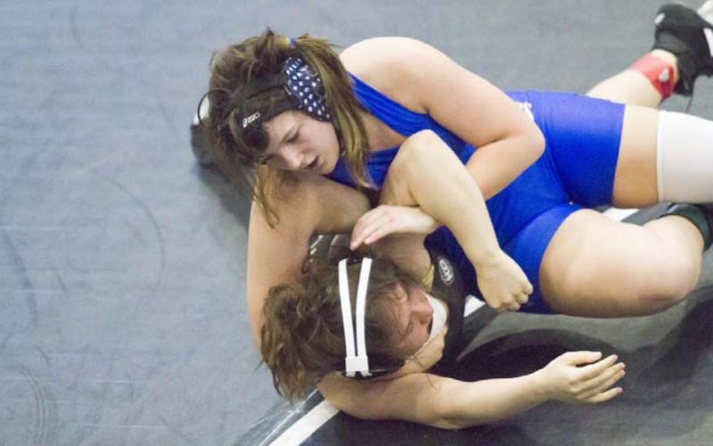 Mia Martell will end her four-year wrestling career this week at state in Cypress. JEFF LOWE | DISPATCH RECORD