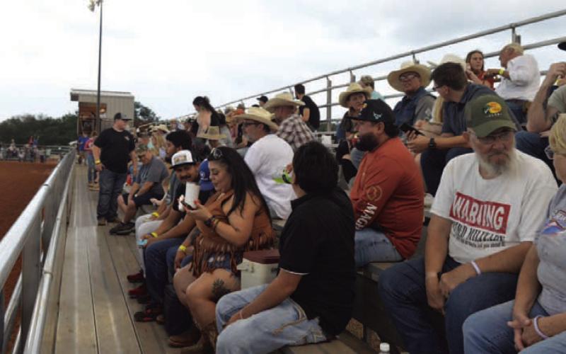 Lampasas County residents filled the stands at the 580 Sports Park’s rodeo arena for Saturday’s Riata Roundup Rodeo. ERICK MITCHELL | DISPATCH RECORD