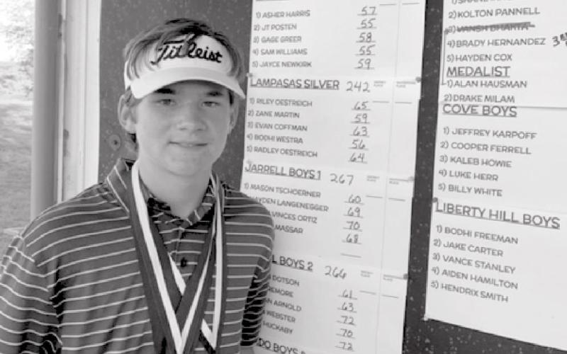 Timber Gholson won gold on his home course on Thursday. COURTESY PHOTO
