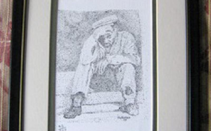 This is the print of one of Pablo’s 1973 pen-and-ink drawings Beverly first was attracted to and bought. Called “Willie,” it was inspired by a photo for a civil rights group. COURTESY PHOTO