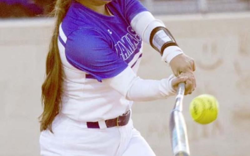Kharis Castaneda bats in an upset over state-ranked Glen Rose last week.