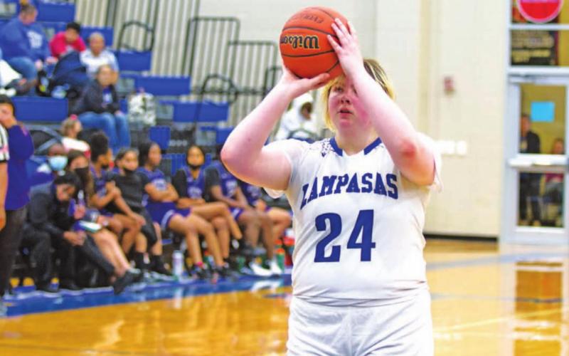 Morgan Lovejoy shoots a free throw during an early-season contest with Elgin. Lovejoy is the team’s leading scorer on the year. HUNTER KING | DISPATCH RECORD
