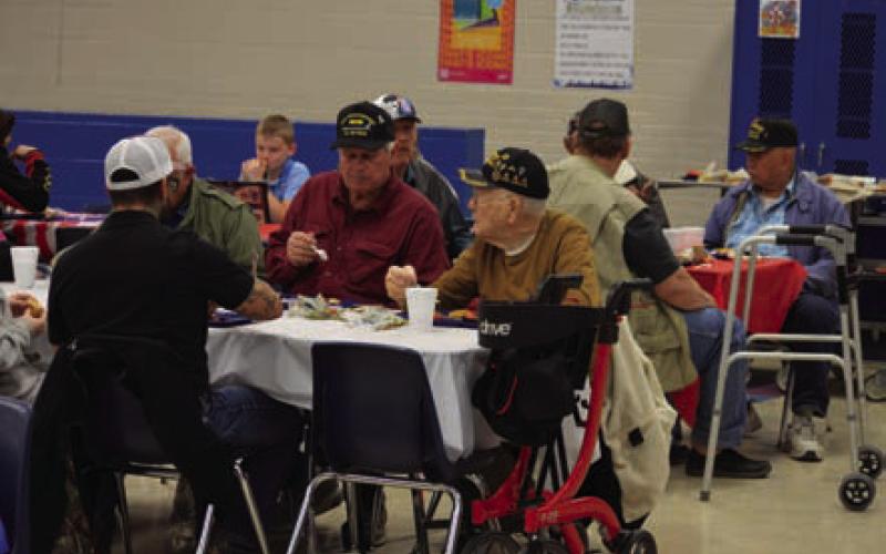 Veterans could be seem enjoying their breakfast during Monday’s LMS event. ERICK MITCHELL | DISPATCH RECORD