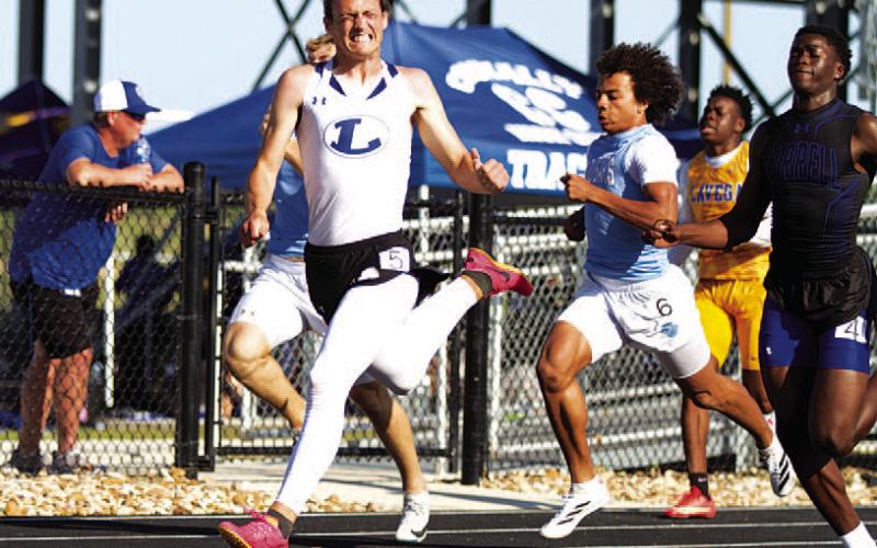 HUNTER KING | DISPATCH RECORD Dacoda Fry beats the competition to the finish line.