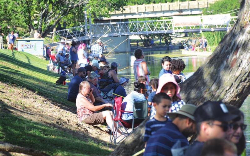 More than 350 people made their way to W.M. Brook Park for the Spring Ho Kiddie Fishing Derby Wednesday morning. MONIQUE BRAND | DISPATCH RECORD
