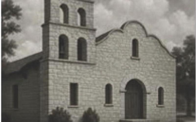 An Artifical Intelligence image reveals what a fully restored Fourth Street church will look like when the project is complete. COURTESY IMAGE