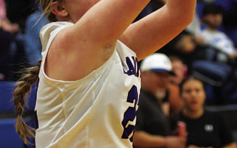 Kennedi Smart made this three-point shot in the first half Tuesday. HUNTER KING | DISPATCH RECORD