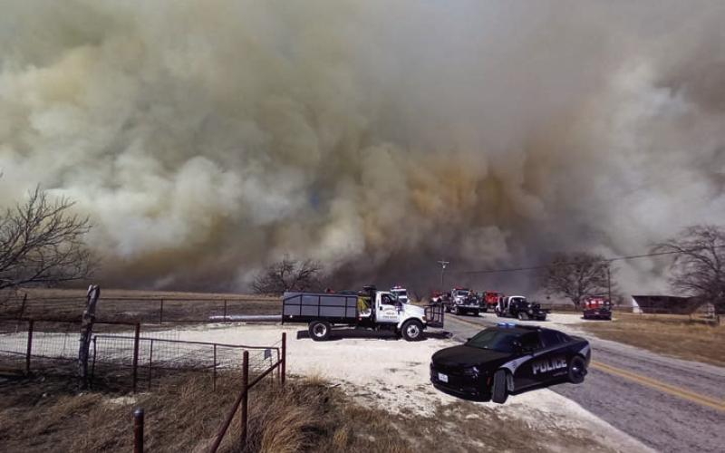 Large plumes of smoke could be seen for miles in January when 400 acres between Lometa and Star burned. Multiple agencies were called to assist with the blaze, which took more than 24 hours to contain. FILE PHOTO