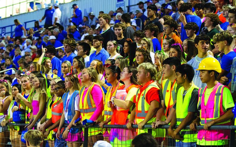 HUNTER KING | DISPATCH RECORD The Lampasas student section was out in full force for the home opener.