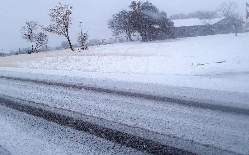 FM 580 West near the intersection with County Road 1225 between Lampasas and Nix.