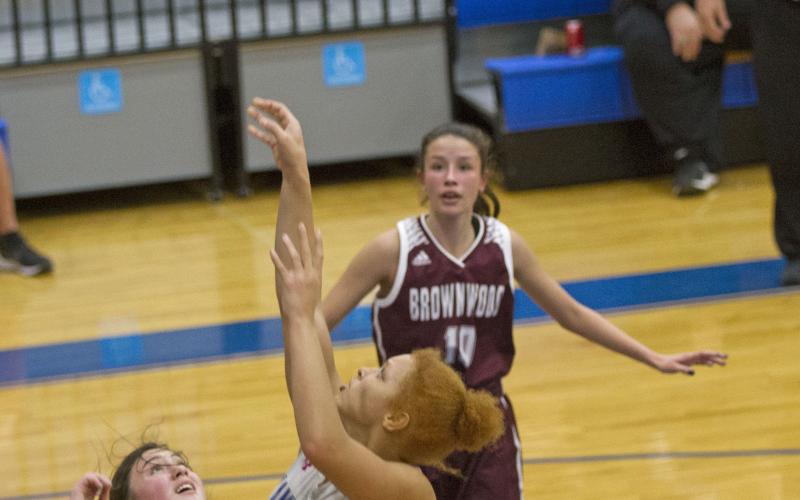 Juliana Dwamena (#12) scored a varsity career high on Tuesday against Brownwood.