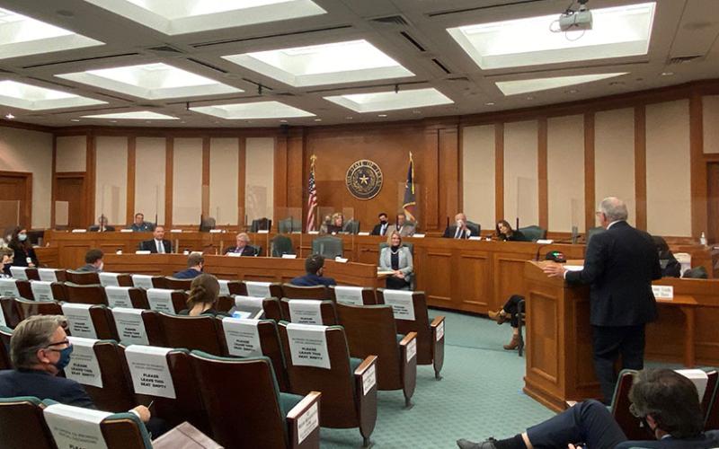 Mickey Edwards spoke before the Texas Senate Finance Committee earlier this month, recommending removal of a rider that prevents warfarin from being used to control feral hogs. | Texas Farm Bureau