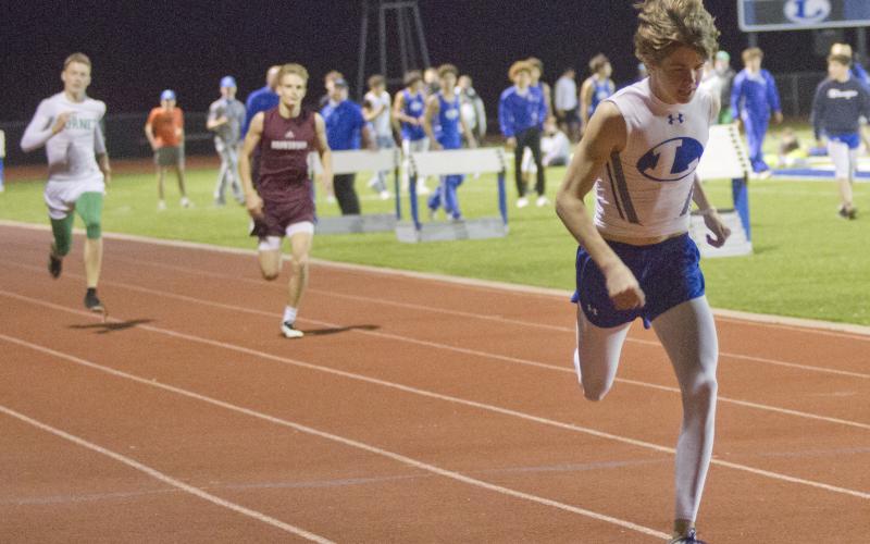Nate Borchardt won  the 400-meter dash at the Badgers' home meet on Thursday.