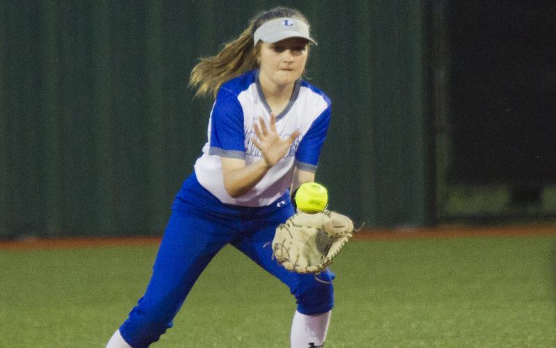 Second baseman Autumn Beisel-Macomber fields a grounder on Thursday against Burkburnett.