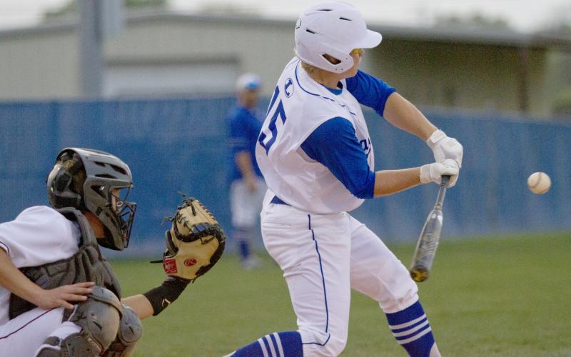 Keagan Richardson, shown batting in a previous game, had a season-high three RBIs on Friday.