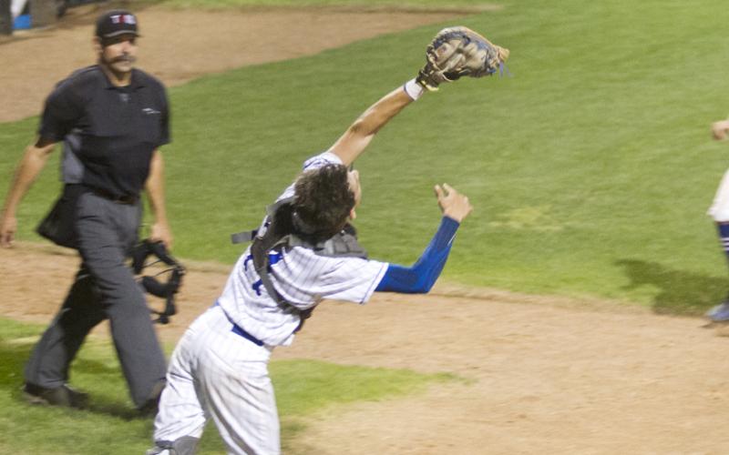 Logan Coleman, pictured in the bi-district playoffs, was a first-team all-district selection.