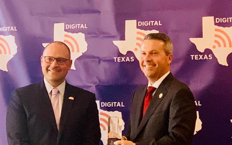 District 54 State Rep. Brad Buckley, right, is pictured with AJ Rodriguez, executive vice president of Texas 2036, a strategic planning consortium. COURTESY PHOTO