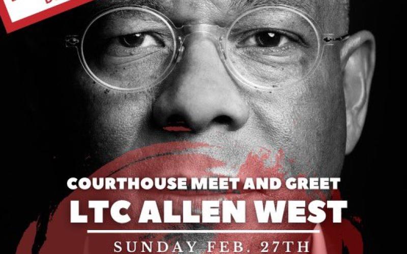 Allen West will be in town this weekend.