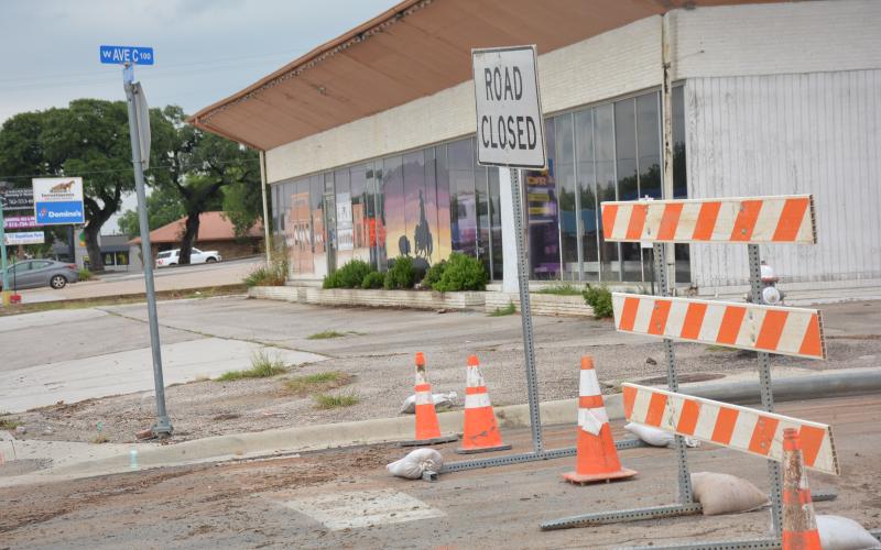 West Avenue C near Burger King was closed Tuesday morning for city repairs.