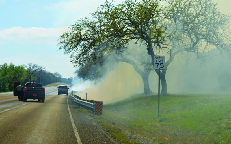 Smoke from US 281 fire