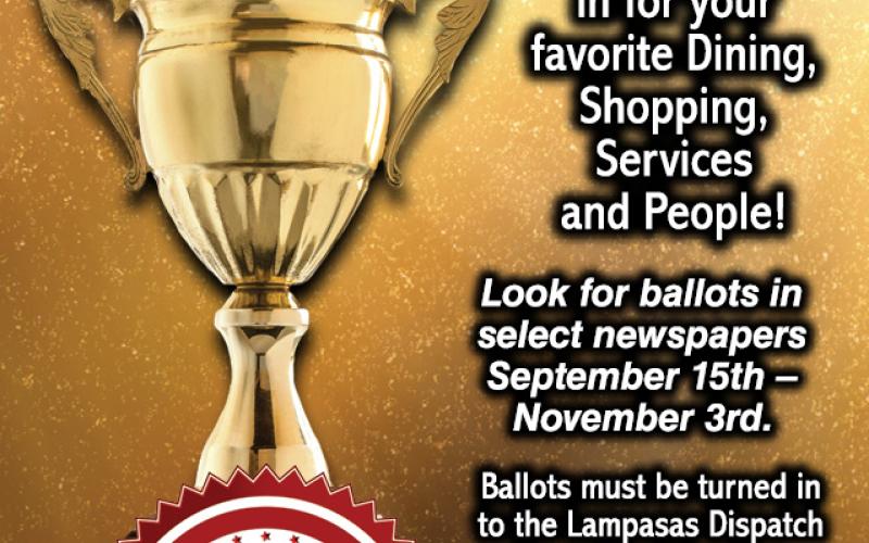 Graphic reads: The Lampasas Dispatch Record’s popular Best of the Best Reader’s Choice contest kicks off this week. A ballot appears on page 7 of today’s edition.