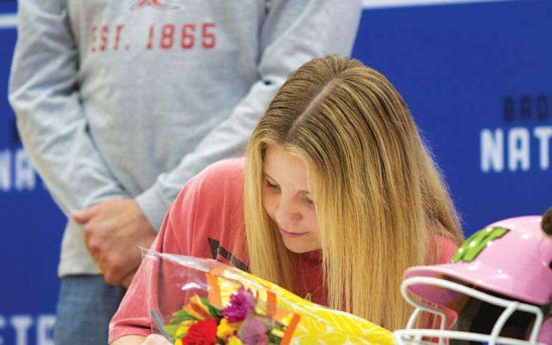 Lady Badger softball player signs letter of intent
