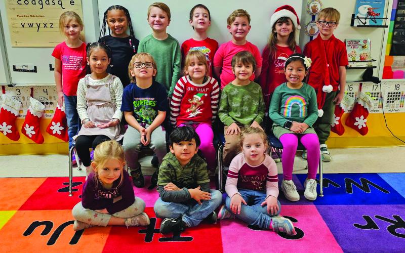 Miss Hughes' class poses for a holiday photo. COURTESY PHOTO