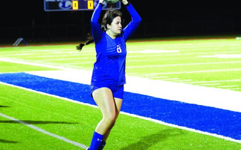 Ryleejo Westra, left photo, and Brylie Centunzi played during the Lady Badgers’ 3-1 win over Shoemaker last Friday night. Two goals were scored by Kelbie Black and the third by Arianna Bermudez.