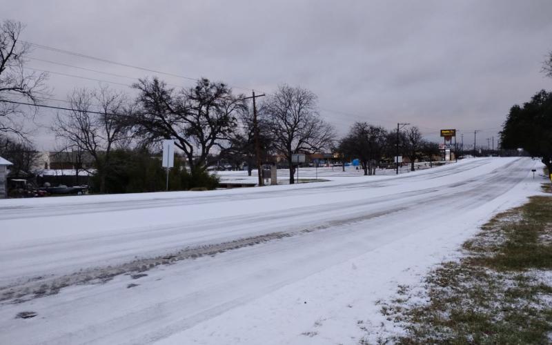A look at a frozen Central Texas Expressway following Saturday night's winter weather. GAIL LOWE | DISPATCH RECORD