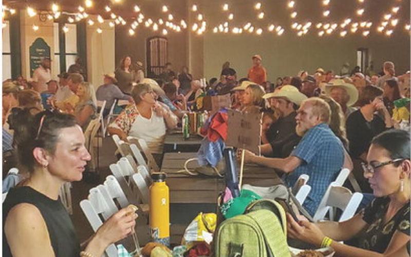 A good crowd gathered in front of the Lampasas County Museum on Saturday night to enjoy the museum’s Western Night on Western Street Dance. COURTESY PHOTO | SHERRY BOULTINGHOUSE